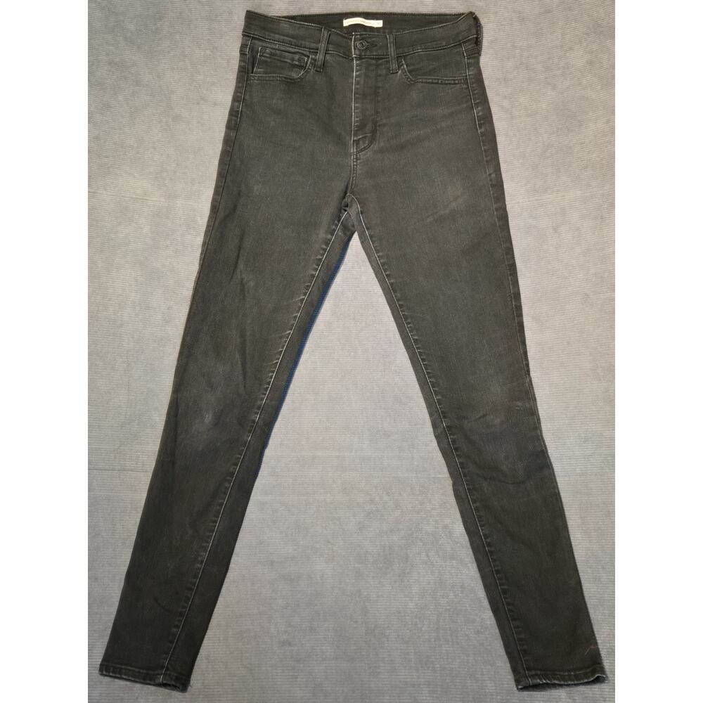 LEVI'S Womens 720 Super High Rise‎ Skinny Jeans W28 L28 Black Cotton